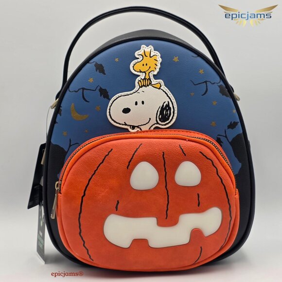 Peanuts Snoopy & Woodstock The Great Pumpkin Convertible Light-Up Mini Backpack - Picture 1 of 8
